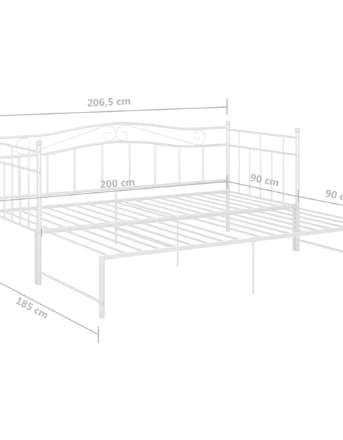 Încărcați imaginea în vizualizatorul Galerie, Cadru pat canapea extensibilă, alb, 90x200 cm, metal - Lando
