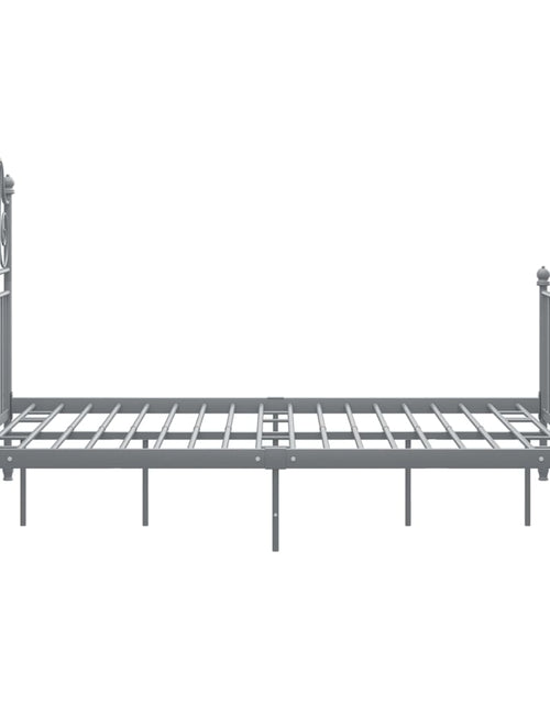 Încărcați imaginea în vizualizatorul Galerie, Cadru de pat, gri, 140x200 cm, metal - Lando
