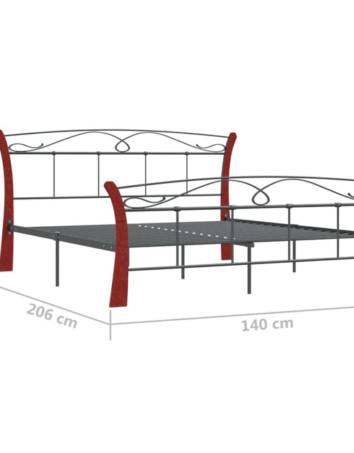 Încărcați imaginea în vizualizatorul Galerie, Cadru de pat, negru, 140 x 200 cm, metal - Lando
