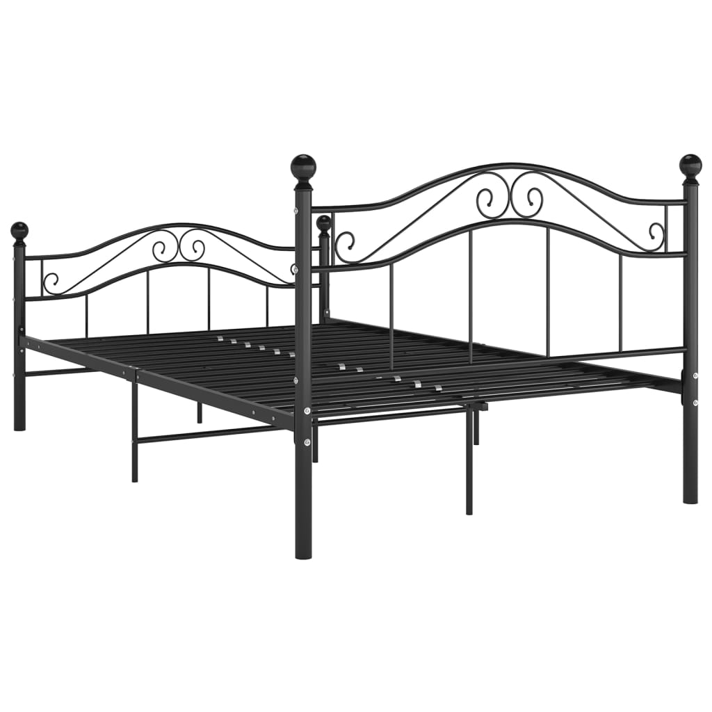 Cadru de pat, negru, 120x200 cm, metal - Lando