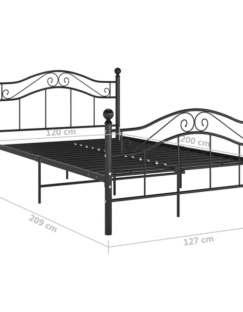 Загрузите изображение в средство просмотра галереи, Cadru de pat, negru, 120x200 cm, metal - Lando
