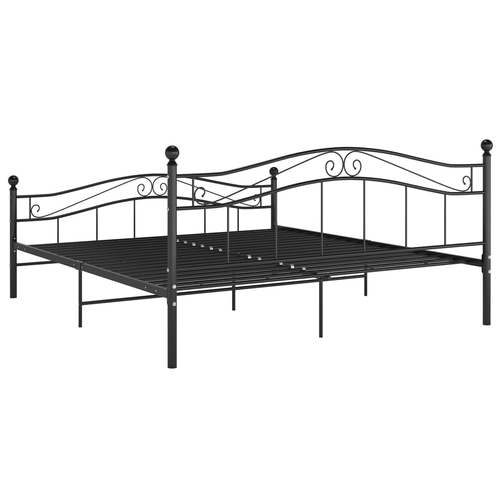 Cadru de pat, negru, 140x200 cm, metal - Lando