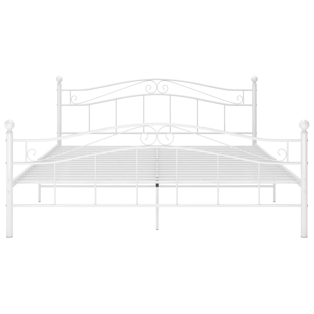 Cadru de pat, alb, 140x200 cm, metal - Lando