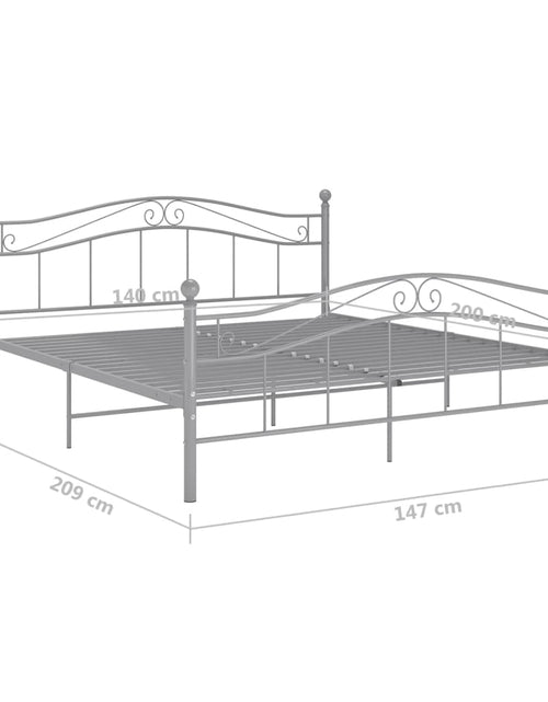 Încărcați imaginea în vizualizatorul Galerie, Cadru de pat, gri, 140x200 cm, metal - Lando
