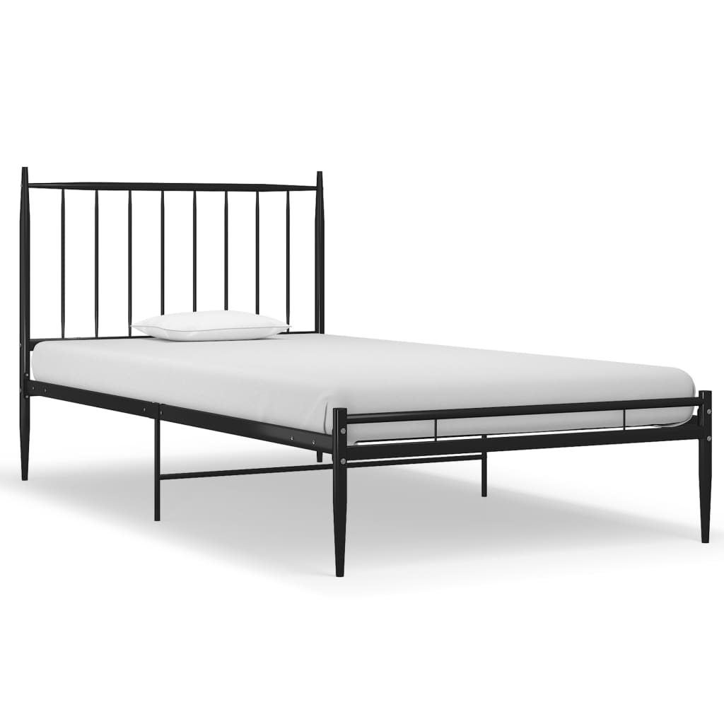 Cadru de pat, negru, 90x200 cm, metal - Lando