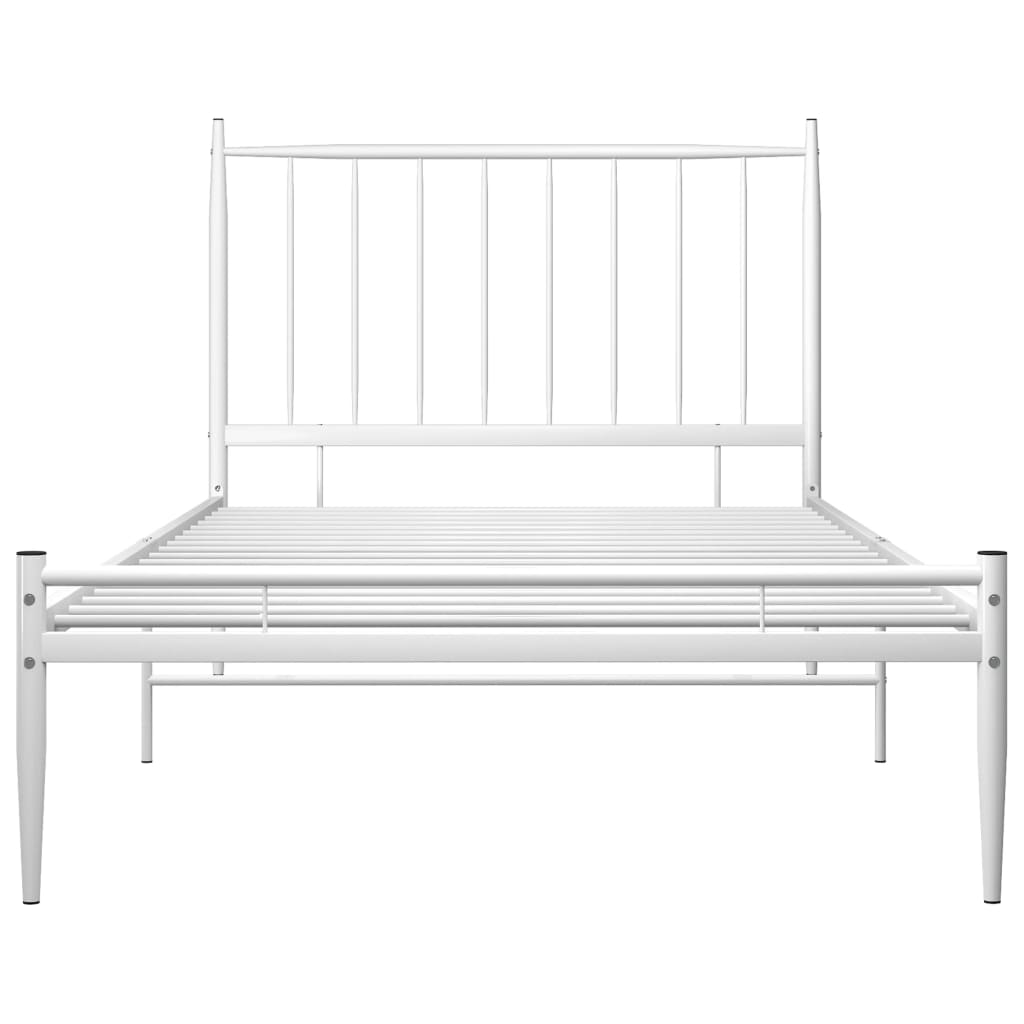 Cadru de pat, alb, 100x200 cm, metal - Lando