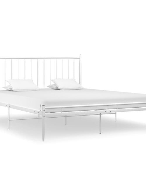Încărcați imaginea în vizualizatorul Galerie, Cadru de pat, alb, 200x200 cm, metal - Lando
