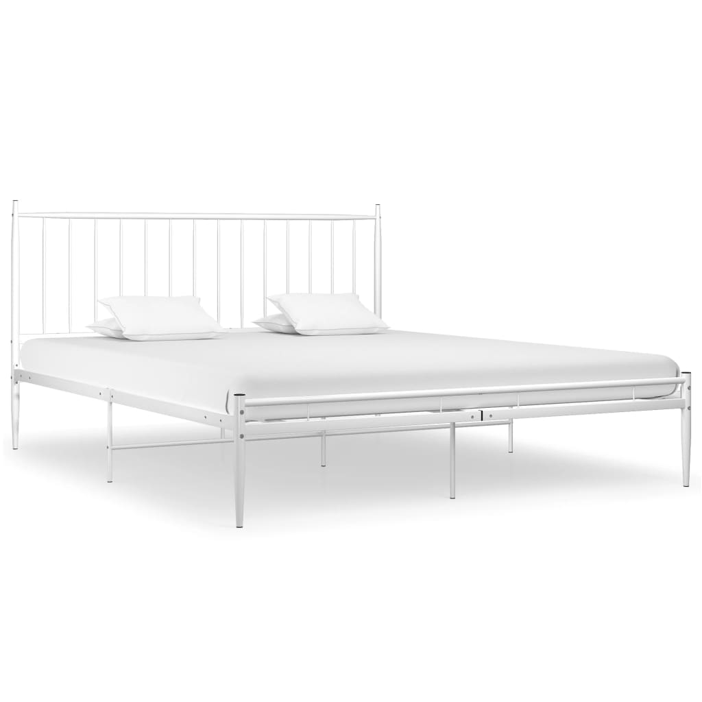 Cadru de pat, alb, 200x200 cm, metal - Lando