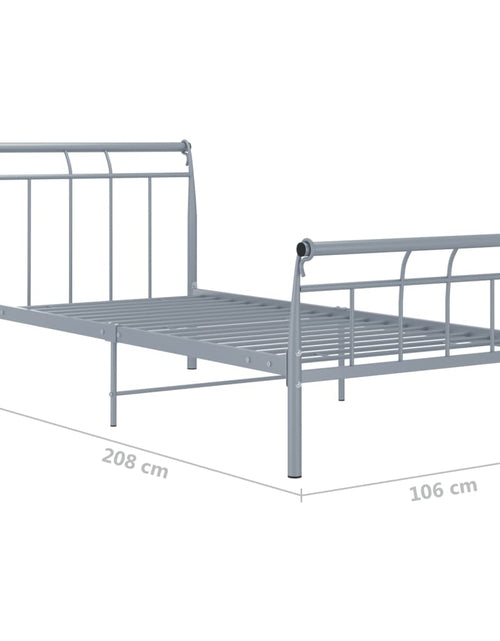 Загрузите изображение в средство просмотра галереи, Cadru de pat, gri, 100x200 cm, metal - Lando
