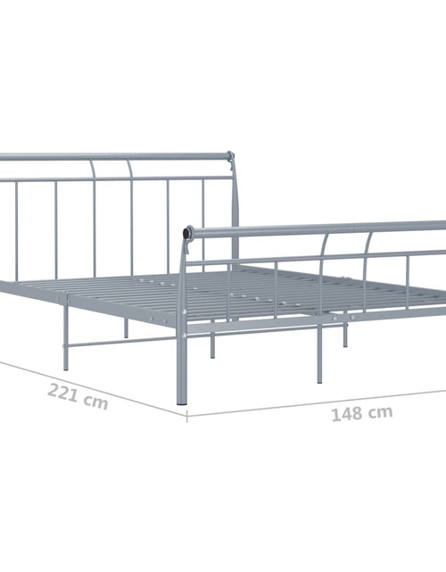 Загрузите изображение в средство просмотра галереи, Cadru de pat, gri, 140x200 cm, metal - Lando
