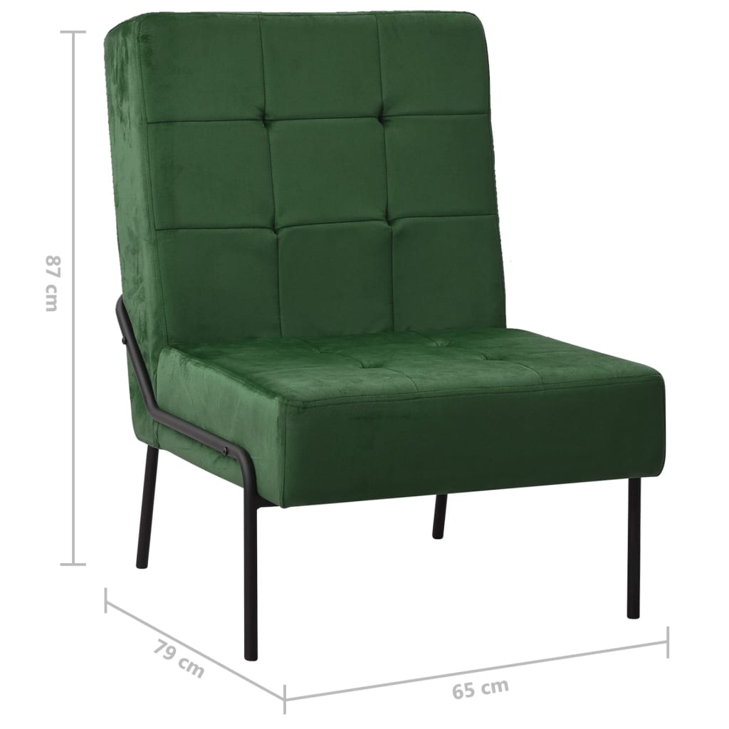 Scaun de relaxare, verde închis, 65x79x87 cm, catifea Lando - Lando