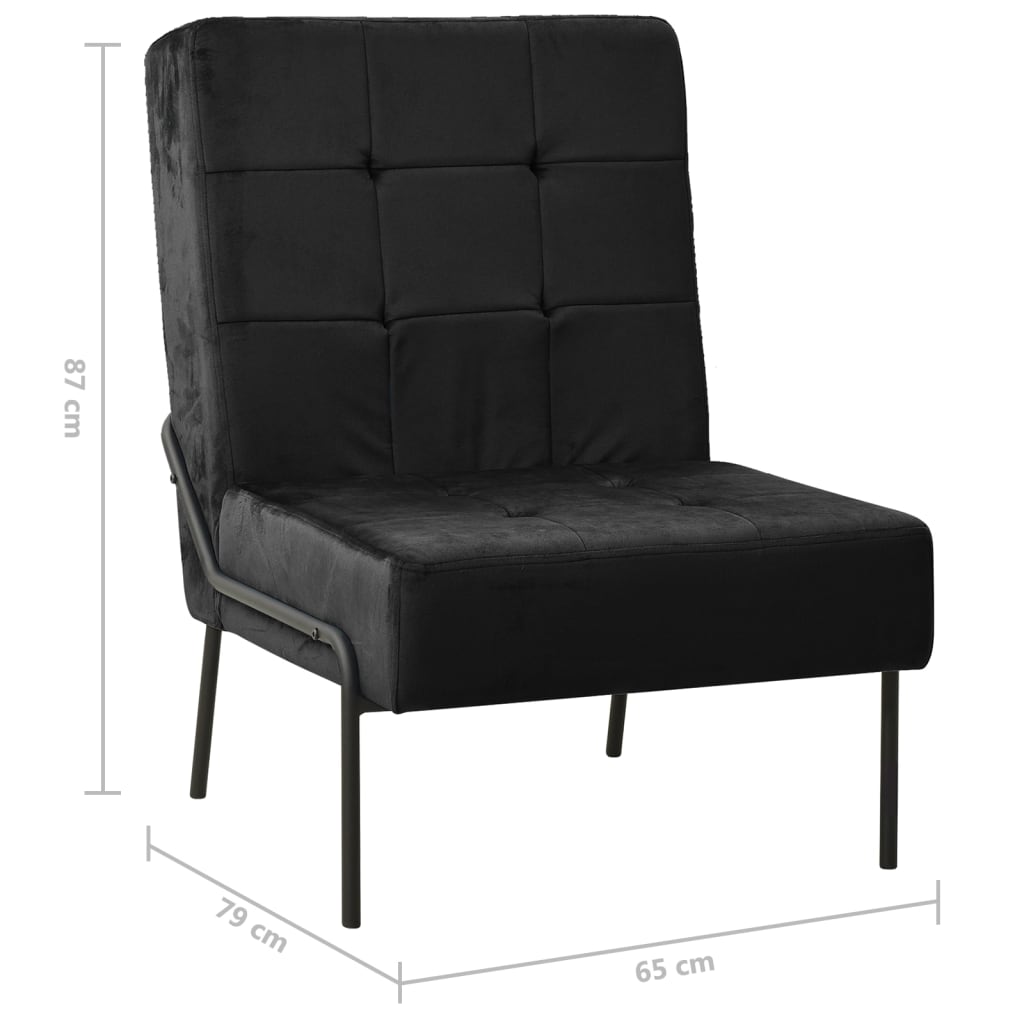 Scaun de relaxare, 65x79x87 cm, negru, catifea Lando - Lando