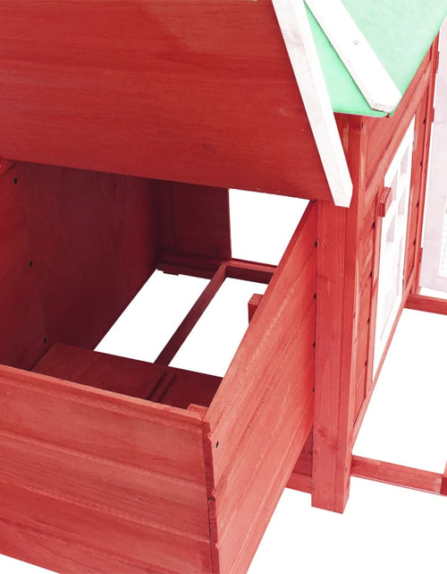 Загрузите изображение в средство просмотра галереи, Coteț de păsări cu un cuibar, roșu, 190x72x102 cm, lemn de brad Lando - Lando
