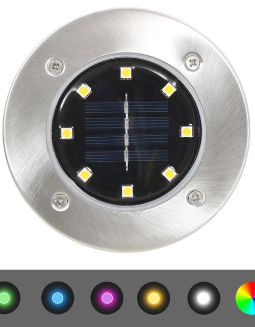 Загрузите изображение в средство просмотра галереи, Lămpi solare pentru sol, 8 buc., cu LED-uri, culoare RGB Lando - Lando
