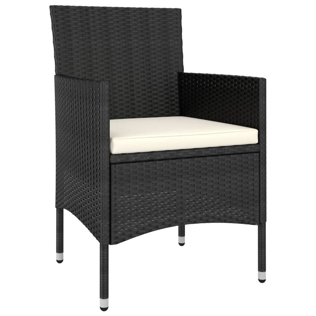 Set mobilier de grădină, 5 piese, negru, poliratan - Lando