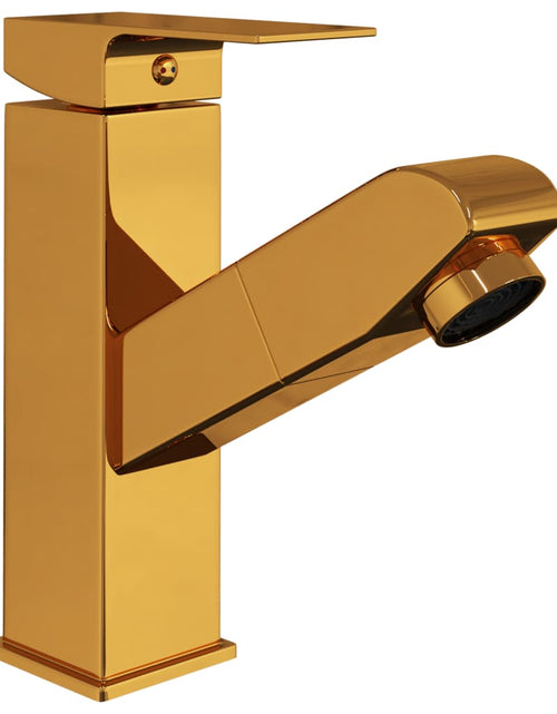 Încărcați imaginea în vizualizatorul Galerie, Robinet chiuvetă de baie retractabil, auriu, 157x172 mm Lando - Lando
