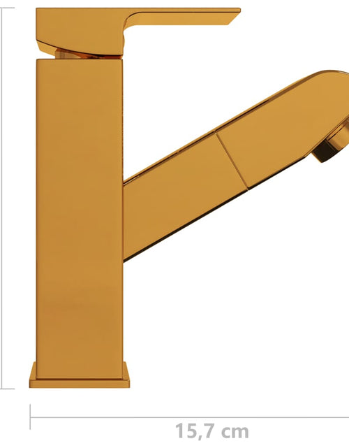 Загрузите изображение в средство просмотра галереи, Robinet chiuvetă de baie retractabil, auriu, 157x172 mm Lando - Lando
