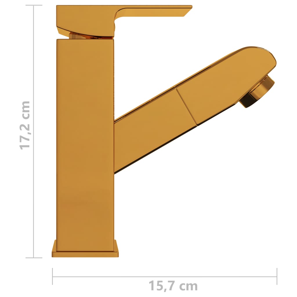 Robinet chiuvetă de baie retractabil, auriu, 157x172 mm Lando - Lando