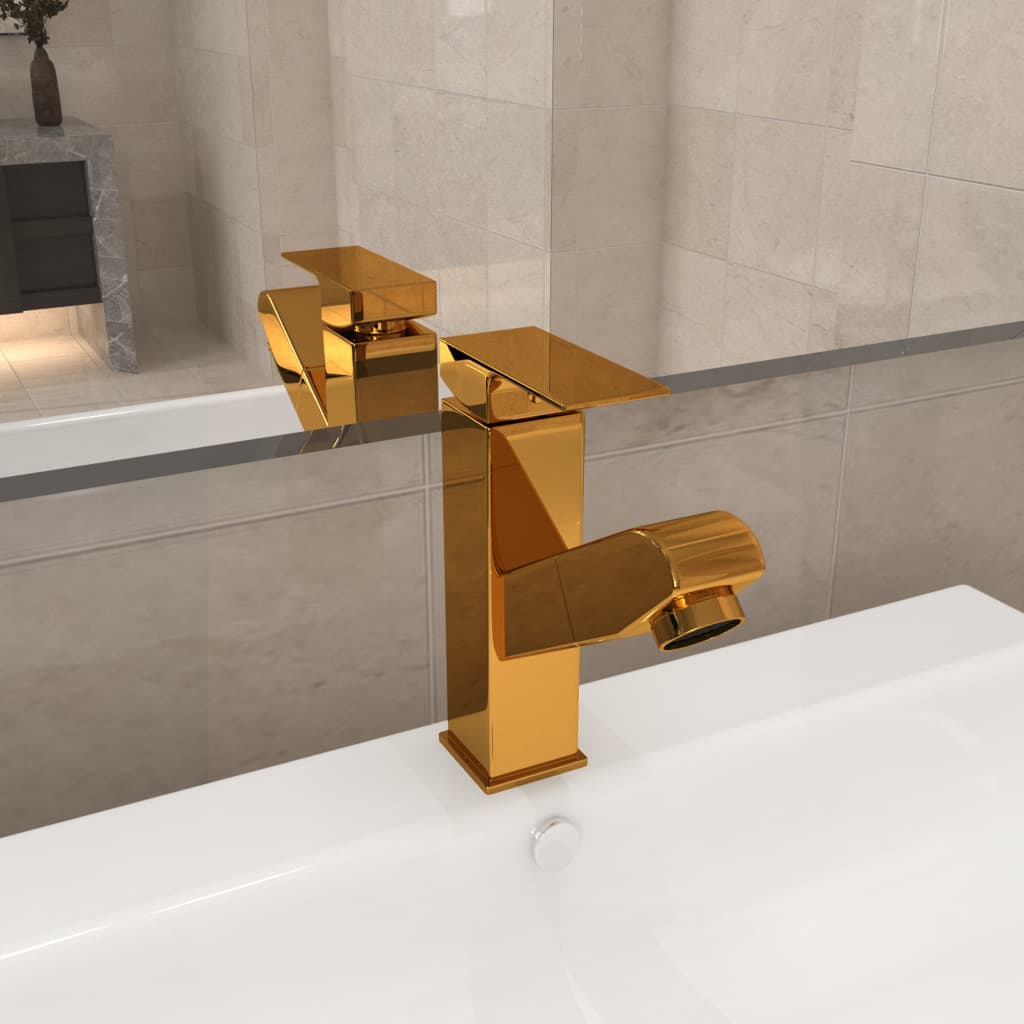 Robinet chiuvetă de baie retractabil, auriu, 157x172 mm Lando - Lando