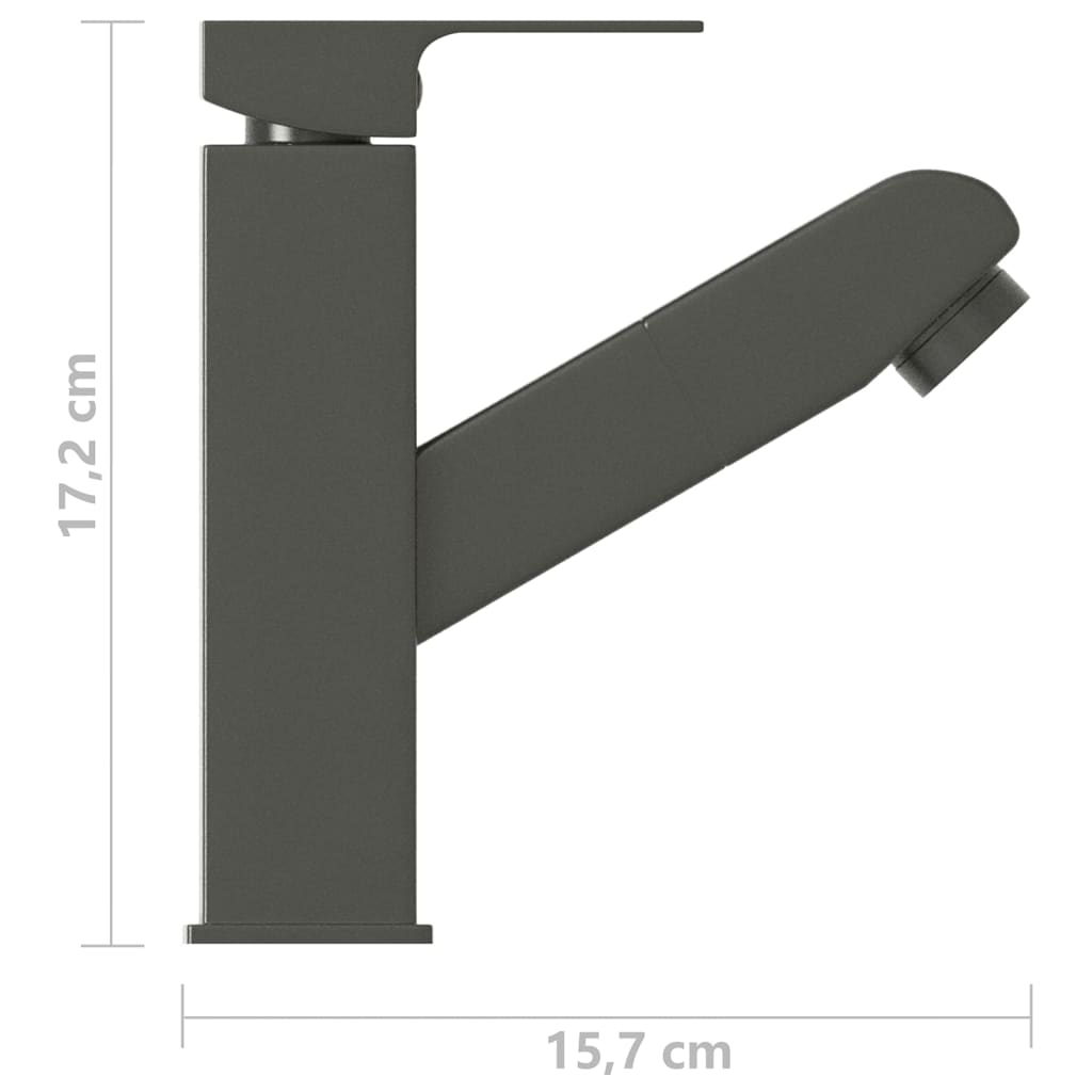 Robinet chiuvetă de baie retractabil, gri, 157x172 mm Lando - Lando