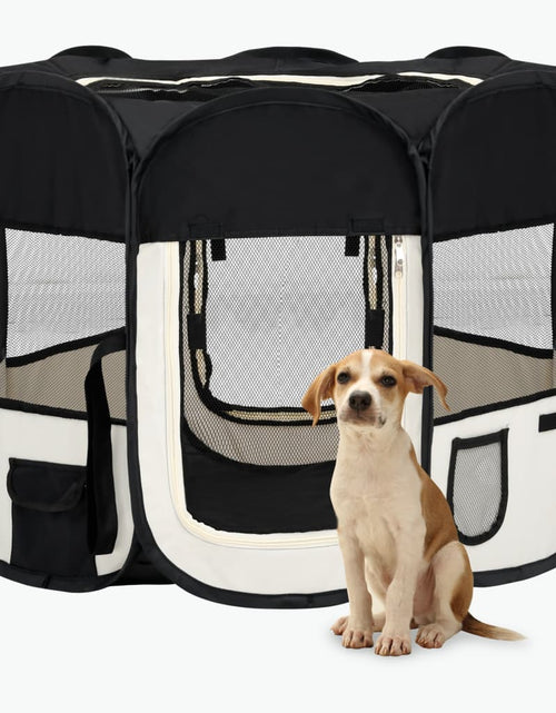 Загрузите изображение в средство просмотра галереи, Țarc de câini pliabil cu sac de transport, negru, 90x90x58 cm Lando - Lando
