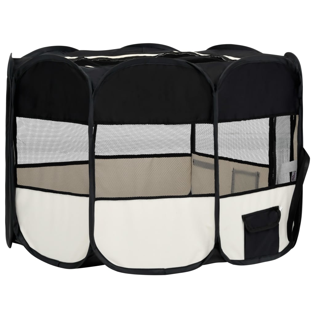 Țarc de câini pliabil cu sac de transport, negru, 110x110x58 cm Lando - Lando