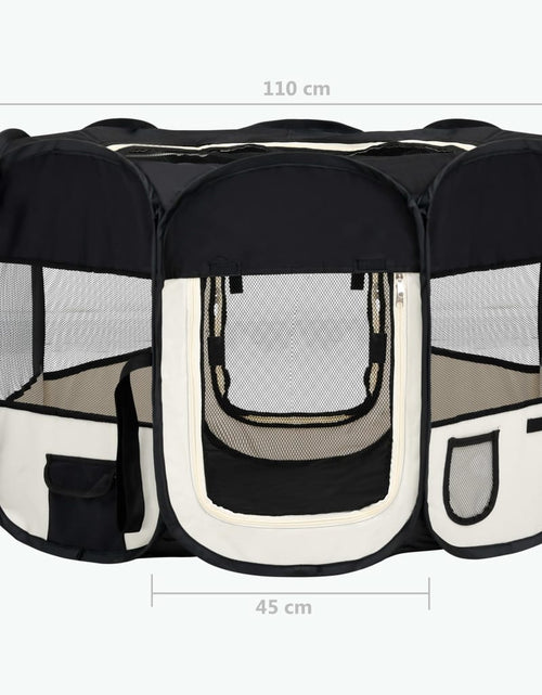 Загрузите изображение в средство просмотра галереи, Țarc de câini pliabil cu sac de transport, negru, 110x110x58 cm Lando - Lando
