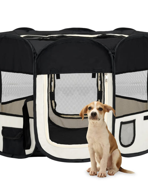 Încărcați imaginea în vizualizatorul Galerie, Țarc de câini pliabil cu sac de transport, negru, 110x110x58 cm Lando - Lando
