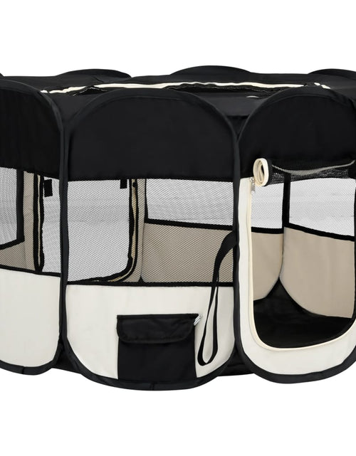 Încărcați imaginea în vizualizatorul Galerie, Țarc de câini pliabil cu sac de transport, negru, 125x125x61 cm Lando - Lando
