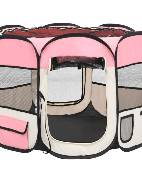 Încărcați imaginea în vizualizatorul Galerie, Țarc joacă pliabil câini cu sac de transport roz 90x90x58 cm Lando - Lando
