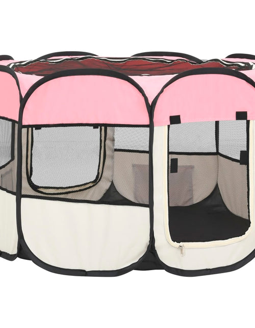 Încărcați imaginea în vizualizatorul Galerie, Țarc joacă pliabil câini cu sac de transport roz 90x90x58 cm Lando - Lando

