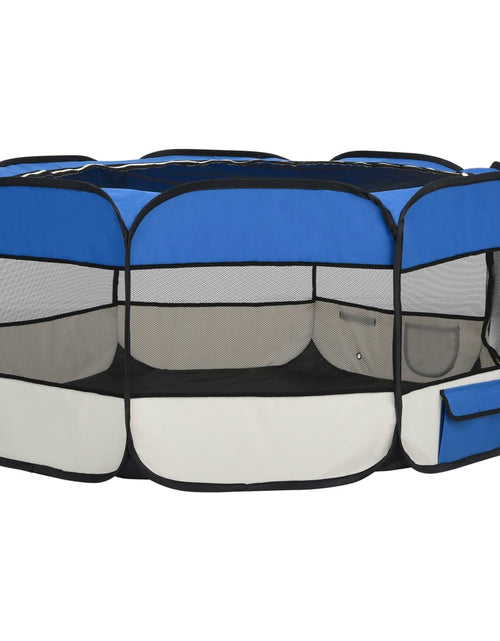 Загрузите изображение в средство просмотра галереи, Țarc câini pliabil cu sac de transport, albastru, 145x145x61 cm Lando - Lando
