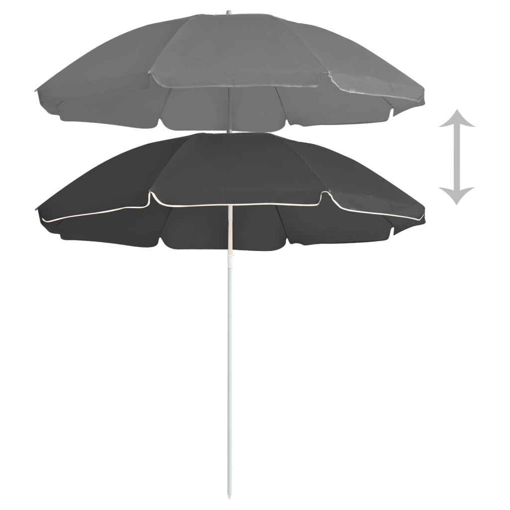 Umbrelă de soare de exterior, stâlp din oțel, antracit, 180 cm Lando - Lando