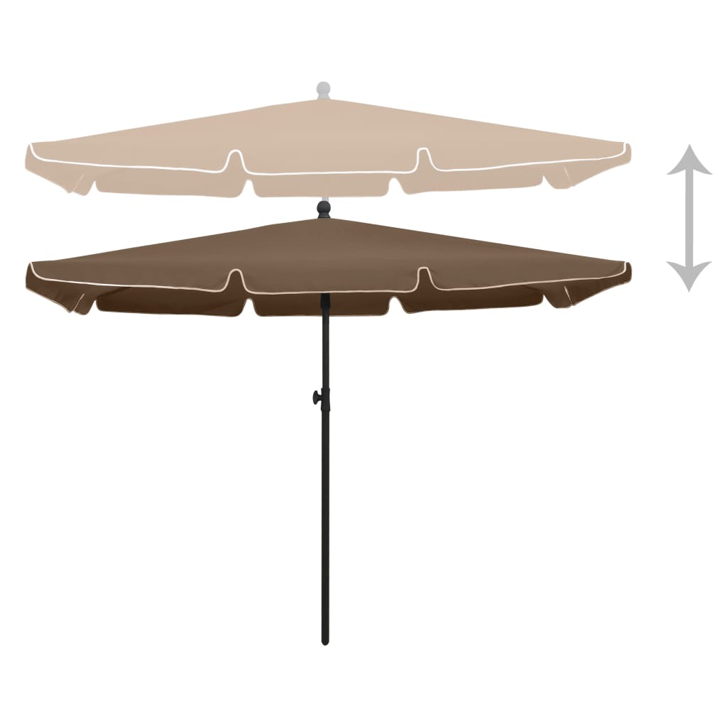 Umbrelă de grădină cu stâlp, gri taupe, 210x140 cm Lando - Lando