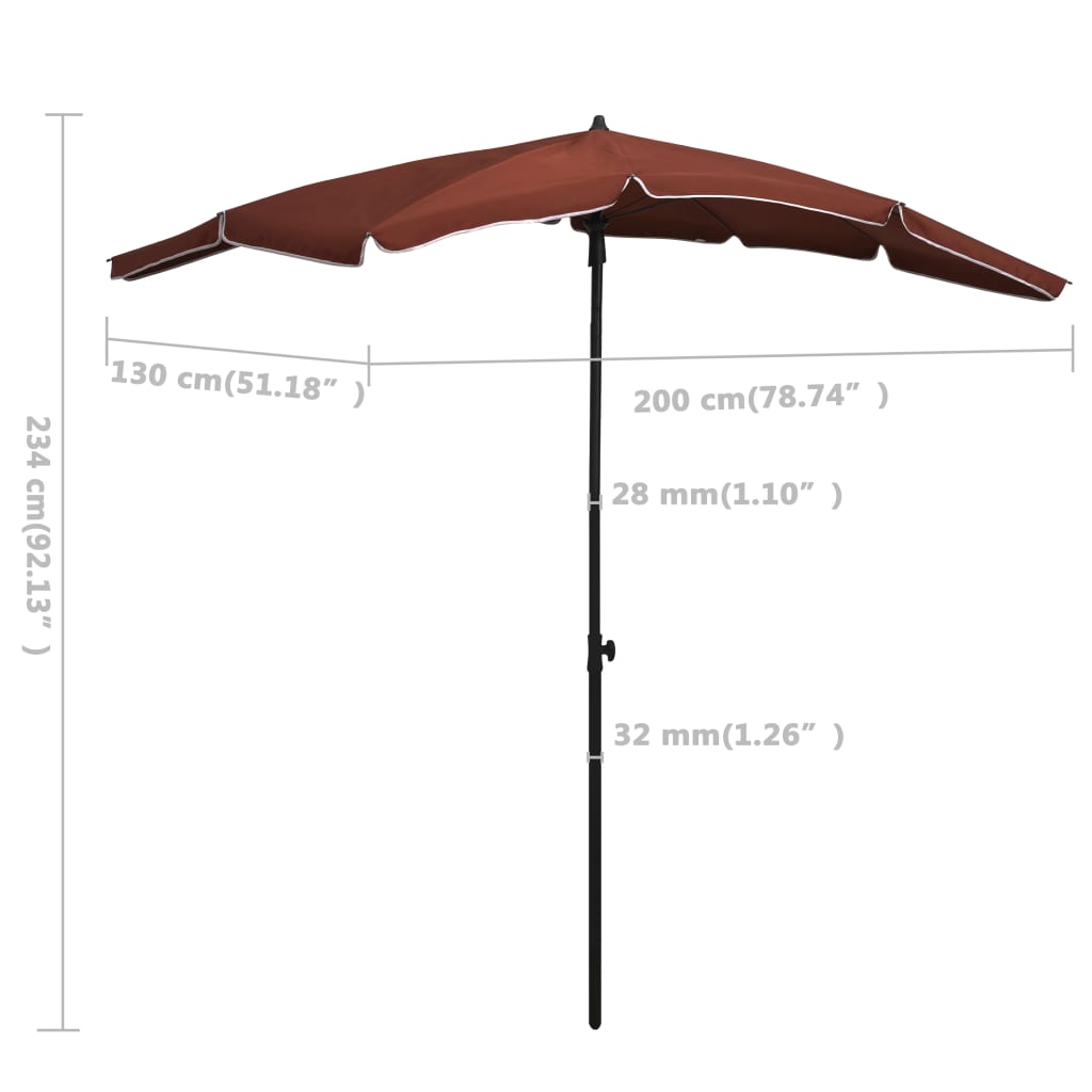 Umbrelă de grădină cu stâlp, cărămiziu, 200x130 cm Lando - Lando