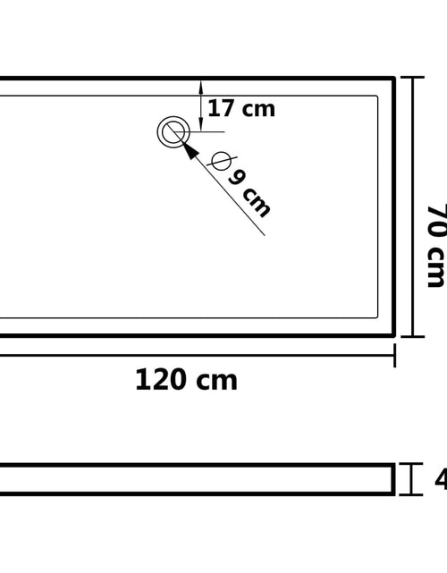Загрузите изображение в средство просмотра галереи, Cădiță de duș dreptunghiulară din ABS, neagră, 70x120 cm Lando - Lando
