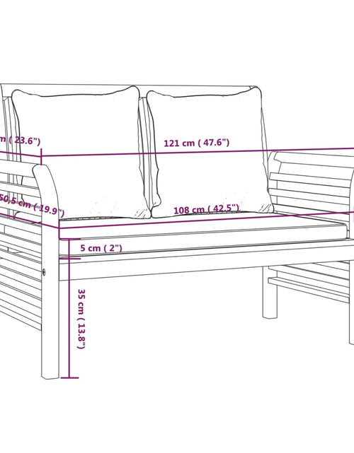 Încărcați imaginea în vizualizatorul Galerie, Set mobilier de grădină cu perne, 3 piese, lemn masiv acacia - Lando
