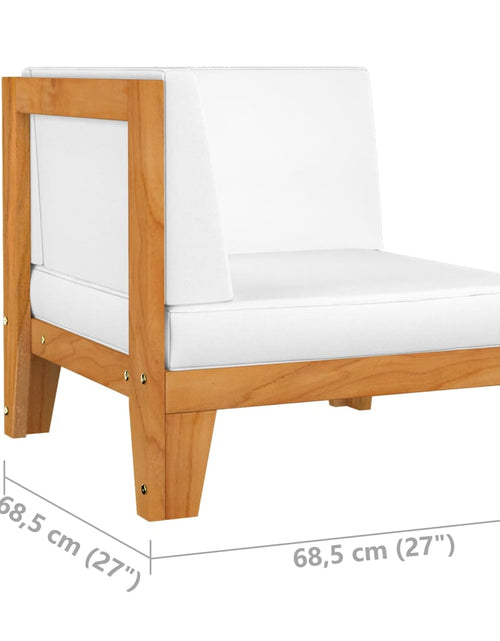 Încărcați imaginea în vizualizatorul Galerie, Canapea cu 2 locuri cu perne alb crem, lemn masiv de acacia - Lando
