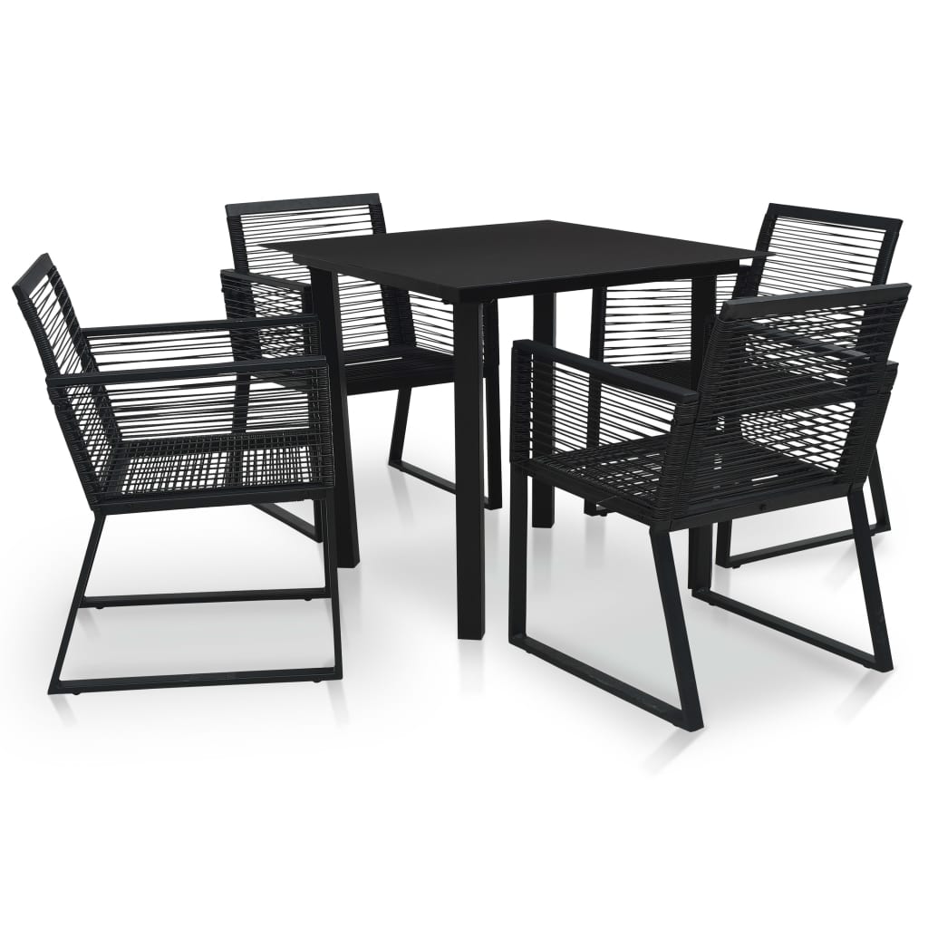 Set mobilier de exterior, 5 piese, negru, ratan PVC - Lando