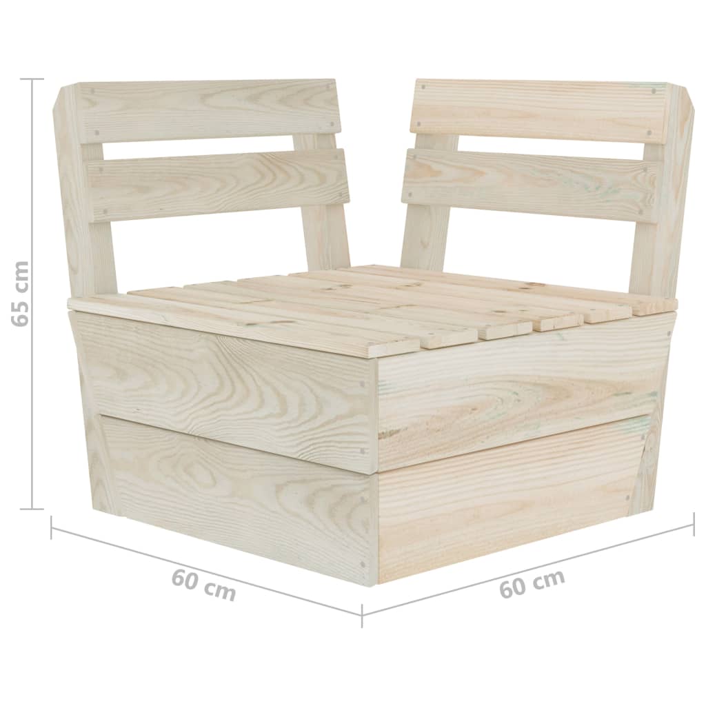 Canapea colțar modulară din paleți, lemn de molid tratat - Lando