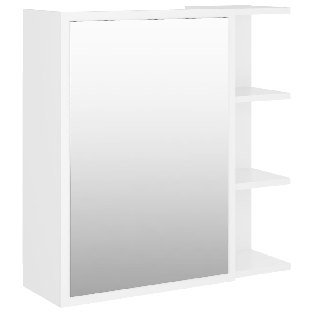 Dulap de baie cu oglindă, alb, 62,5 x 20,5 x 64 cm, PAL - Lando