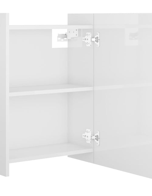 Încărcați imaginea în vizualizatorul Galerie, Dulap de baie cu oglindă, alb extralucios, 62,5x20,5x64 cm, PAL - Lando
