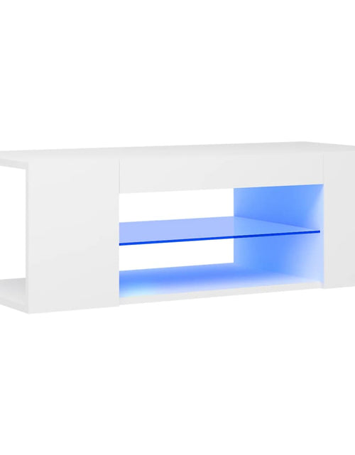 Încărcați imaginea în vizualizatorul Galerie, Comodă TV cu lumini LED, alb, 90x39x30 cm Lando - Lando
