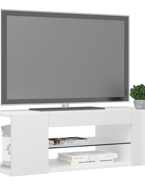 Загрузите изображение в средство просмотра галереи, Comodă TV cu lumini LED, alb extralucios, 90x39x30 cm Lando - Lando
