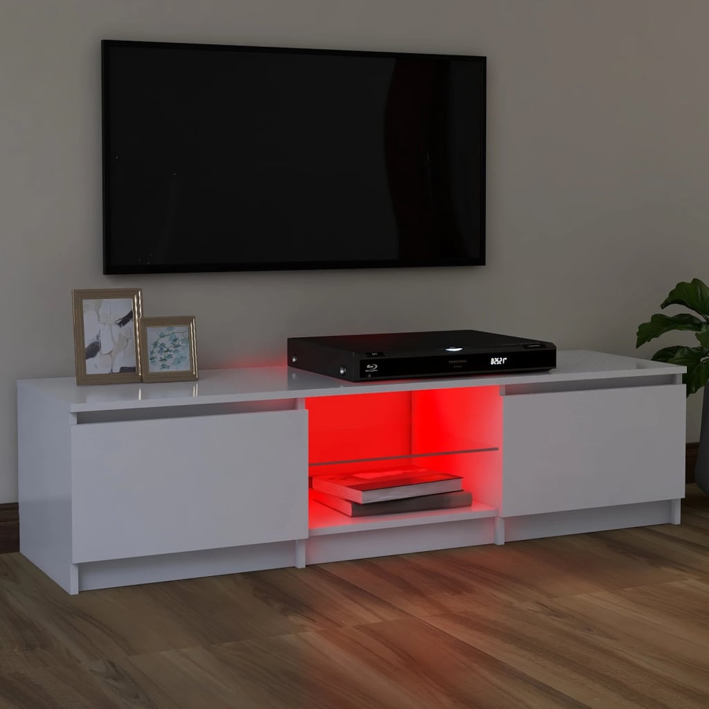Comodă TV cu lumini LED, alb, 120x30x35,5 cm Lando - Lando