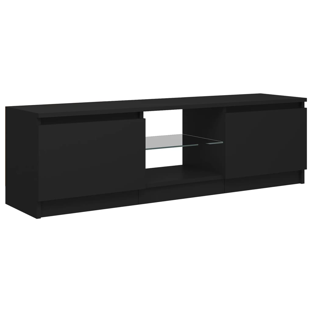 Comodă TV cu lumini LED, negru, 120x30x35,5 cm Lando - Lando