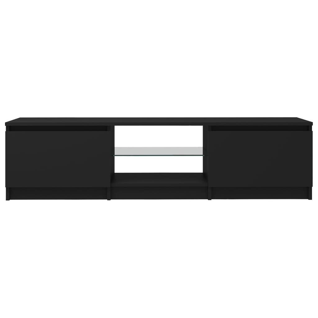 Comodă TV cu lumini LED, negru, 140x40x35,5 cm Lando - Lando