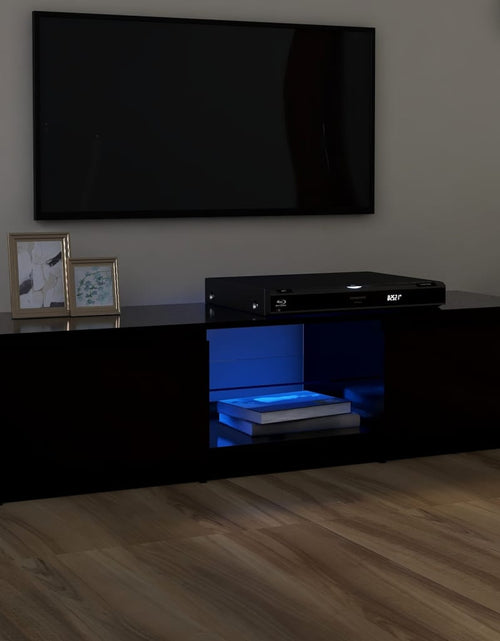 Загрузите изображение в средство просмотра галереи, Comodă TV cu lumini LED, negru, 140x40x35,5 cm Lando - Lando
