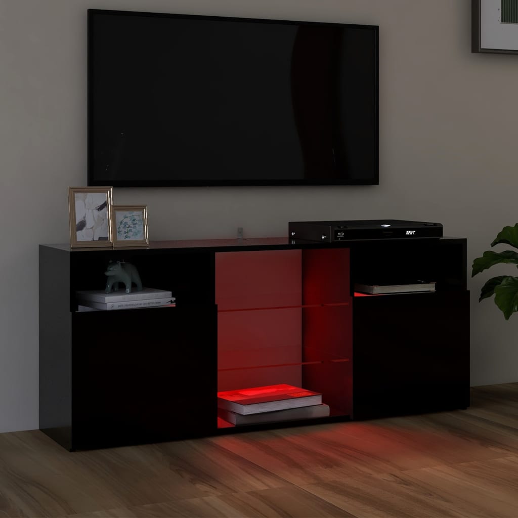 Comodă TV cu lumini LED, negru, 120x30x50 cm Lando - Lando