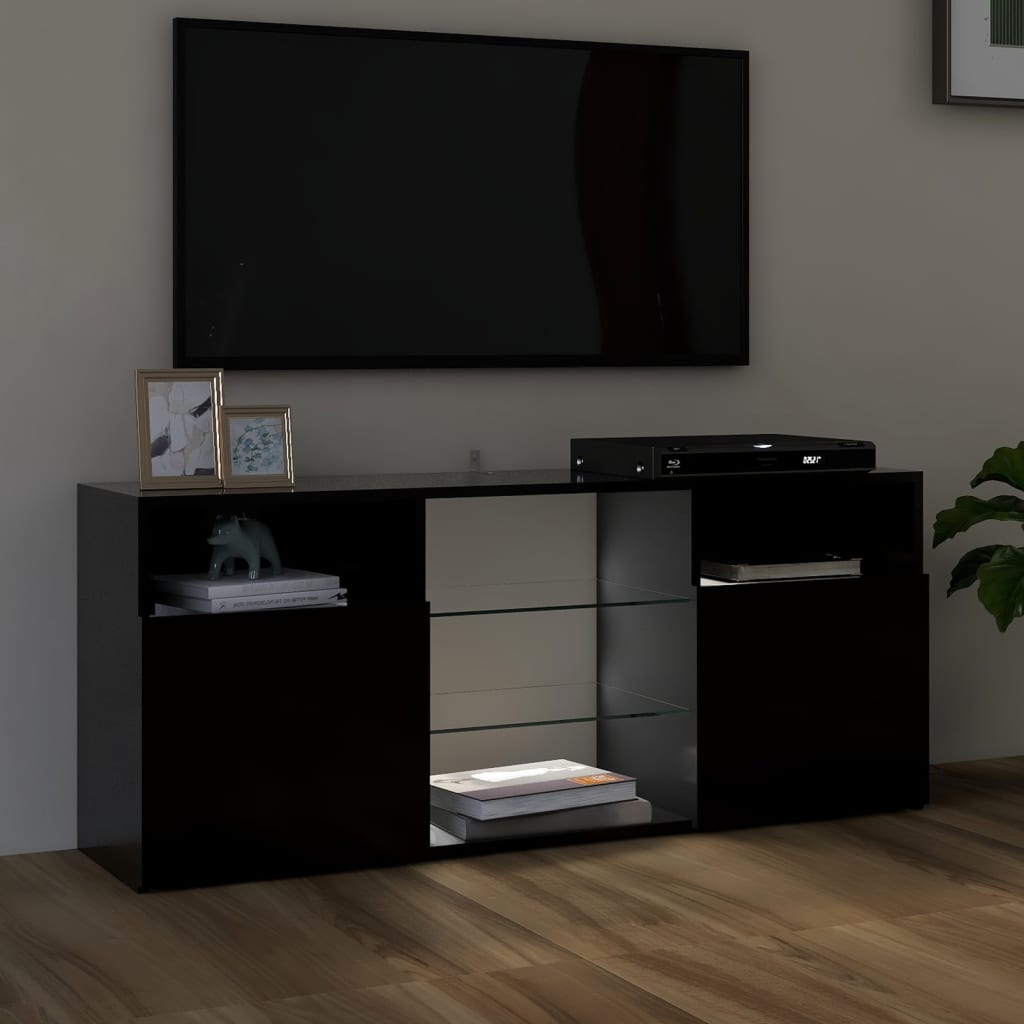 Comodă TV cu lumini LED, negru, 120x30x50 cm Lando - Lando